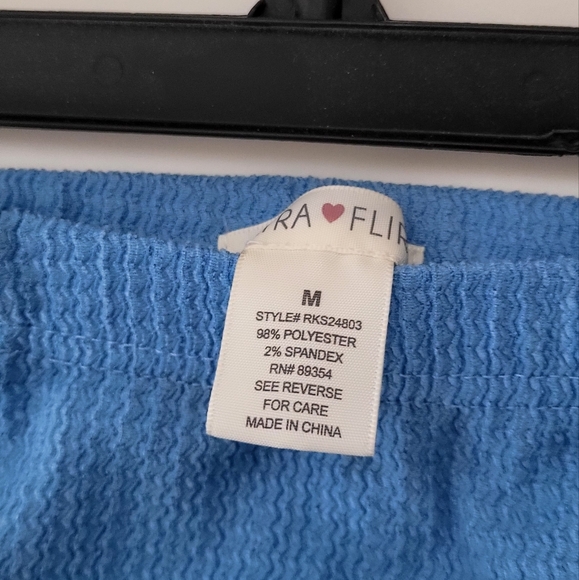 Ulta Flirt Blue Button Up Crop Top & Mini Skirt Set - Picture 10 of 12